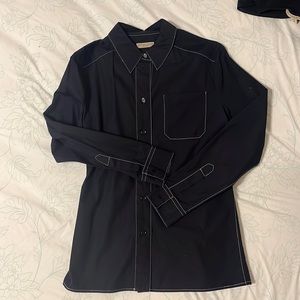 Stitching button down cotton shirt